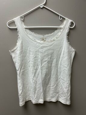 Jones New York Sport Women’s White Tank Top with Lace Trim